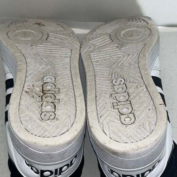 Adidas Mens Cloud White Core Black Hoops 3.0 Mid Lace-Up Sneaker Shoes Size 10.5 main image 5